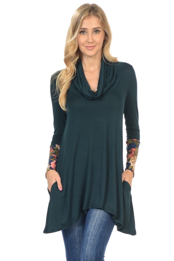 Squirrel.ly - Cowl Neck Long Sleeve w/ Pocket