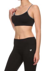 Sports Bra with Round Neck and Strappy Racerback
