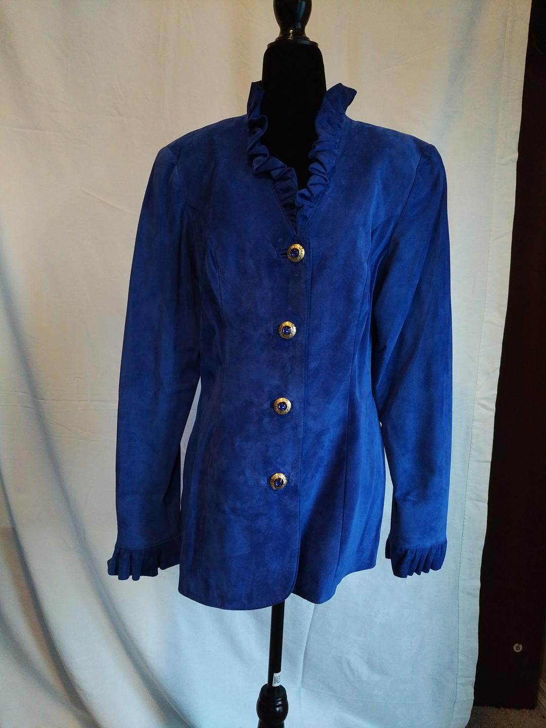 Blue suede coat hotsell