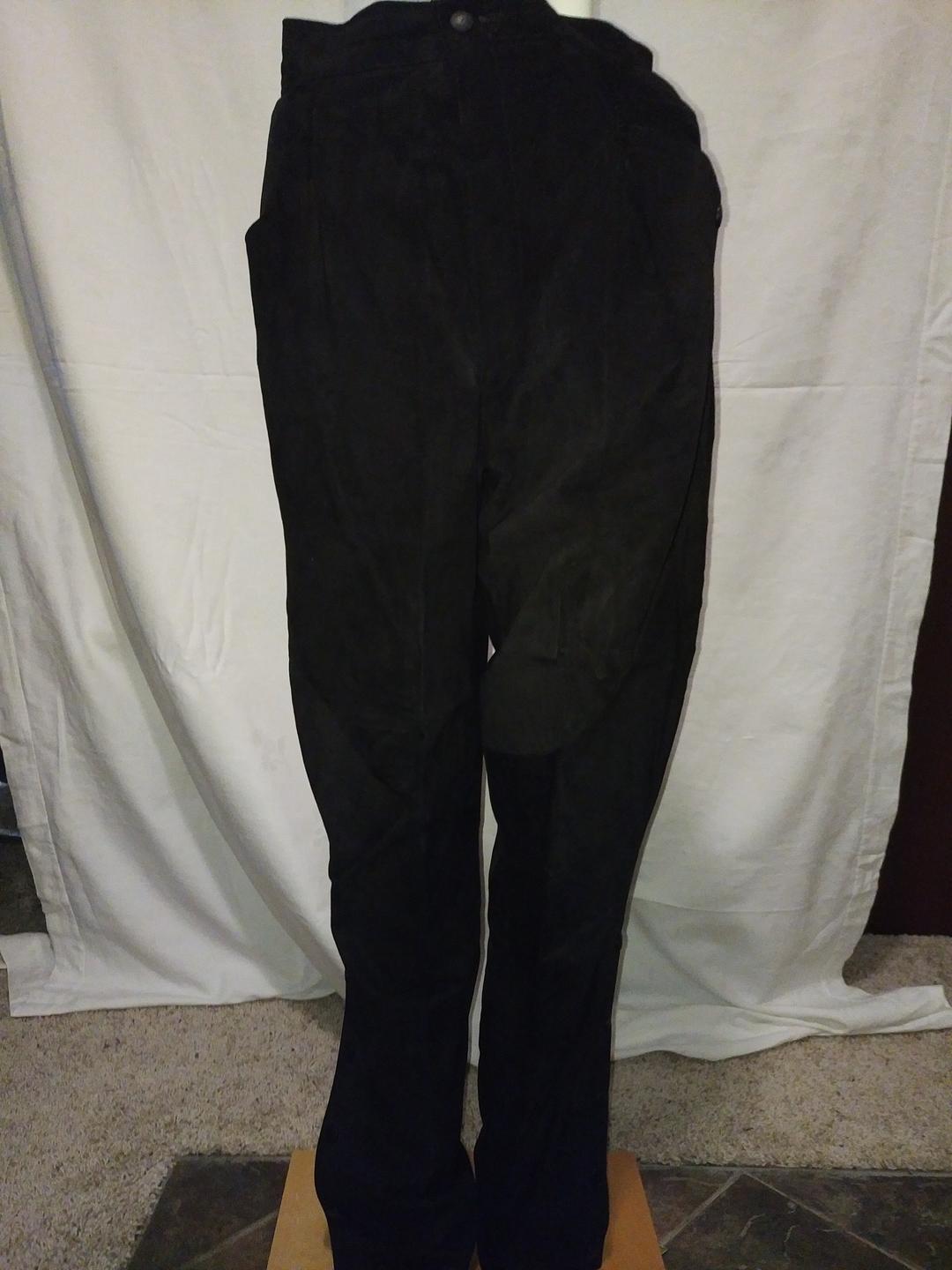 Danier Black Suede Pants with Snap Button Calves