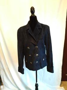 Danier Navy Blue Suede Double Breasted Jacket