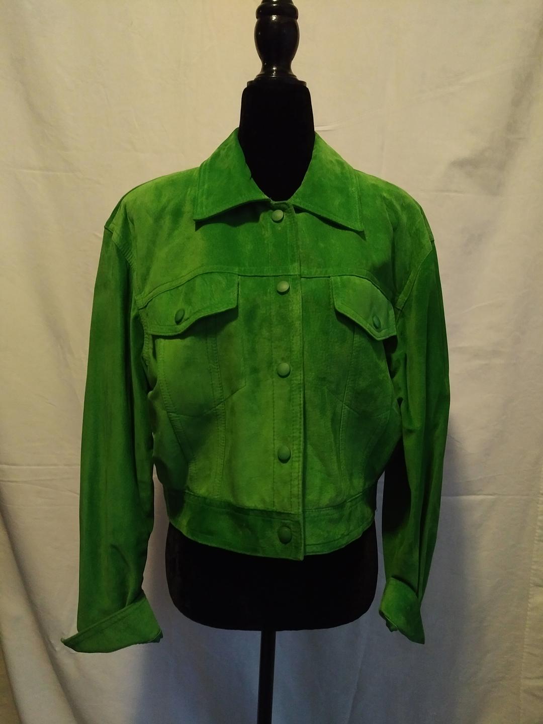 Danier Green Suede Button Front Jacket