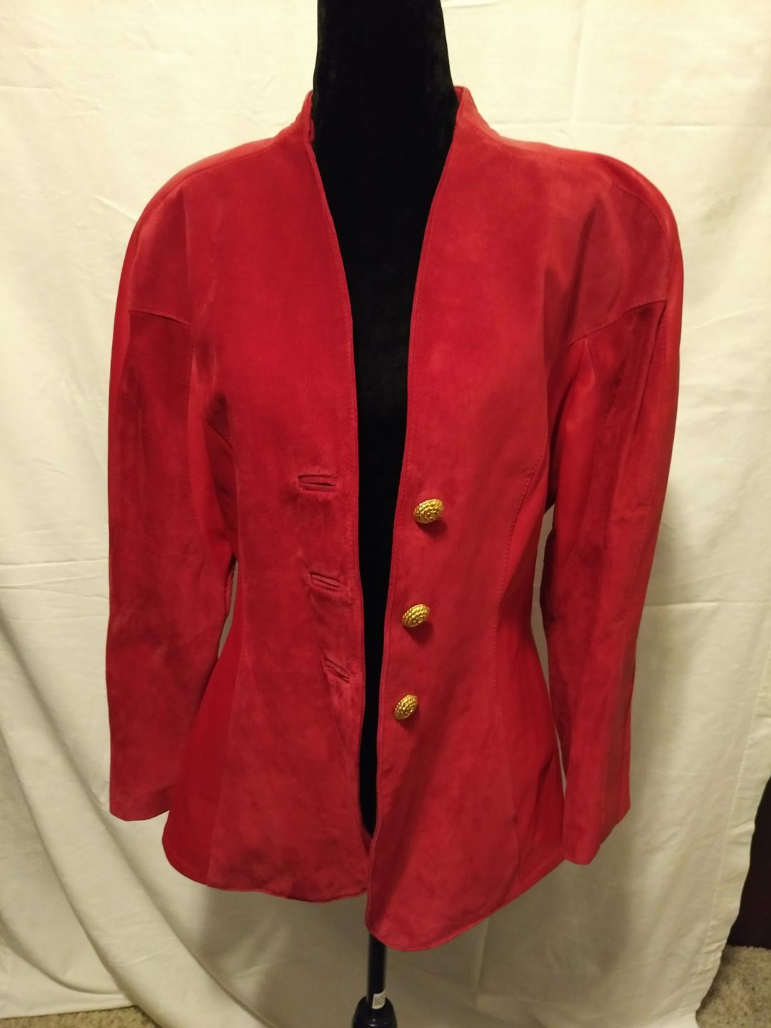 Danier Red Suede Button Front Jacket