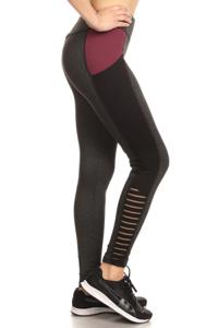 Colour Block Legging w/ Contrasting Mesh Panels