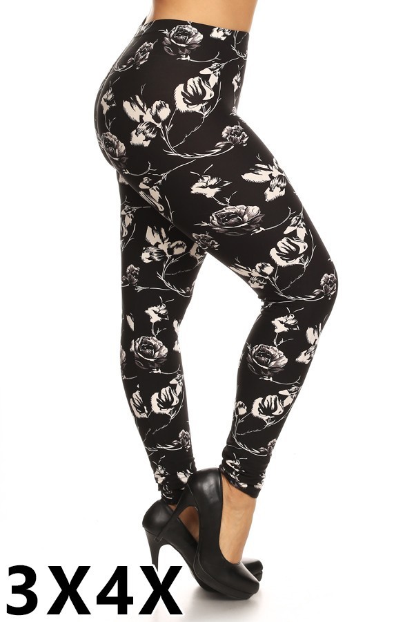 Multi-Print Plus Size Leggings Style 1017