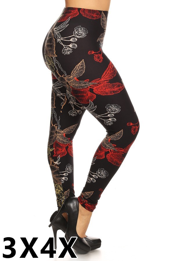  Multi-Print Plus Size Leggings Style 1018