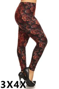 Multi-Print Plus Size Leggings Style 1019