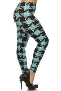 Abstract Print Plus Leggings Style 1022